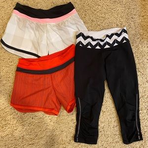 2 Lululemon Shorts & Lulu Crop Leggings